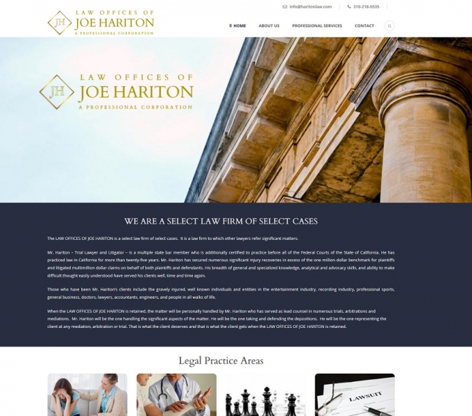 Attorney website built by Psytechno