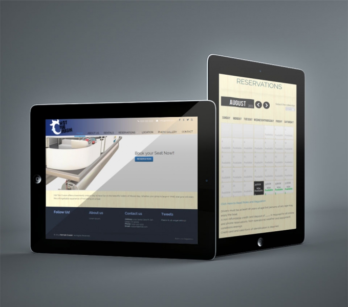 Hot Tub Cruisin cruise booking website with booking system